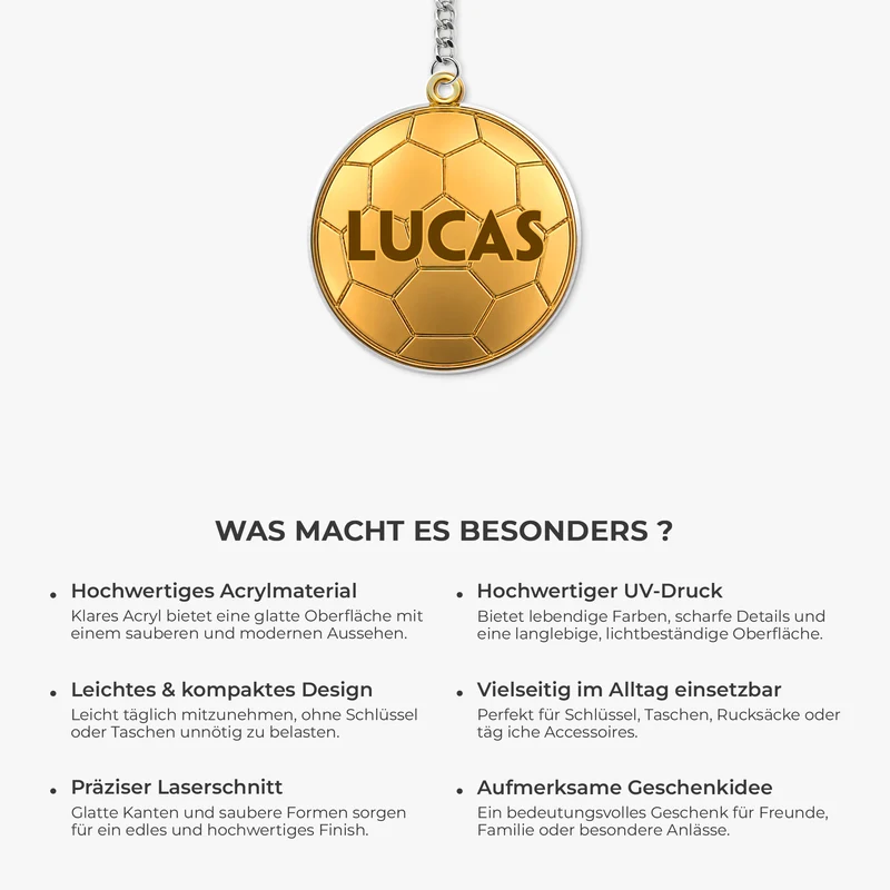 Fußball - Personalisiertes Geschenk | Acryl Schlüsselanhänger Männer Frauen