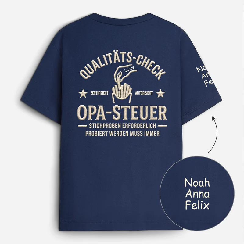 [3D-Optik] Probiert Werden Muss Immer - Personalisiertes Geschenk | T-Shirt Mit Rücken- Und Ärmelprint Lustig Papa Opa