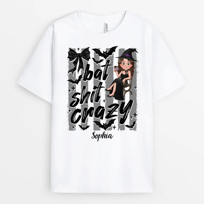 Fledermaus-Bekloppt - Personalisiertes Geschenk | Halloween Shirt Cartoon