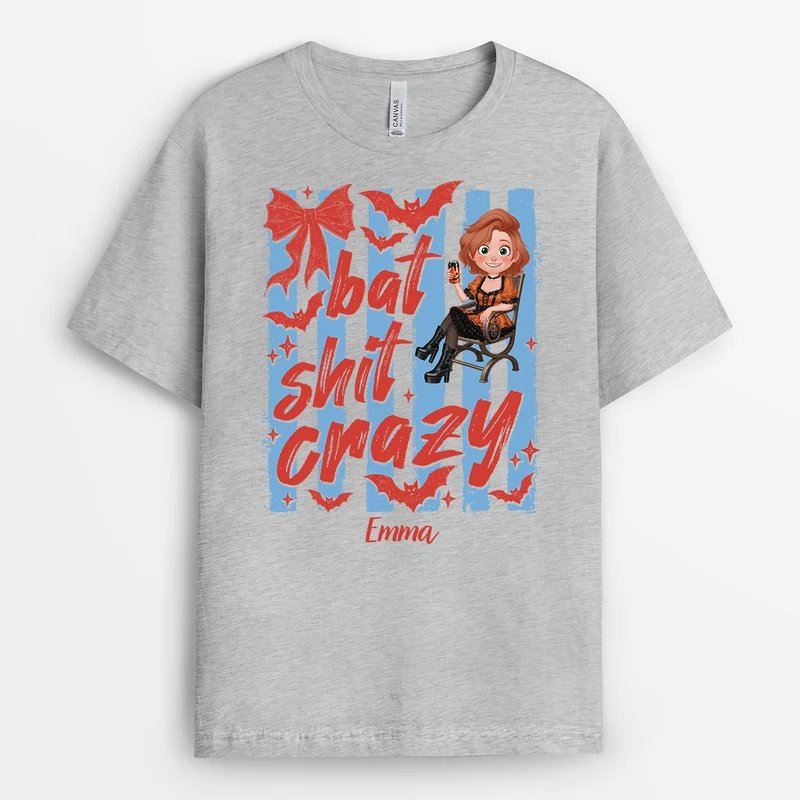 Fledermaus-Bekloppt - Personalisiertes Geschenk | Halloween Shirt Cartoon