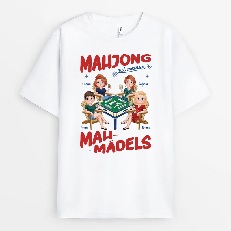Mahjong Mit Meinen Mah-Freunden - Personalisiertes Geschenk | Freundschafts T Shirts