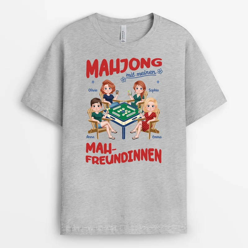 Mahjong Mit Meinen Mah-Freunden - Personalisiertes Geschenk | Freundschafts T Shirts