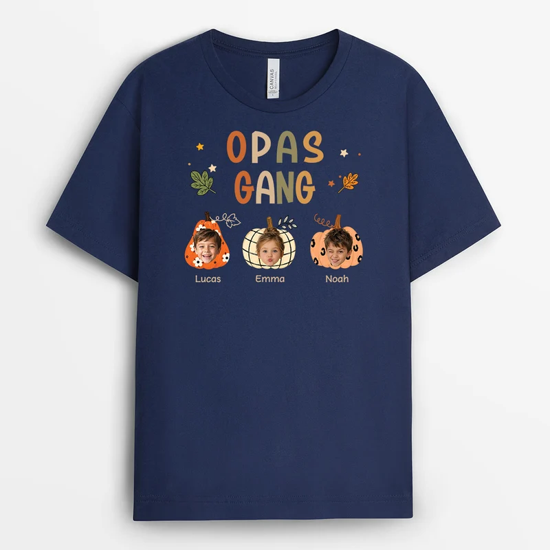 Omas Gang - Personalisiertes Geschenk | Opa Oma T Shirt Mit Gesicht Herbst