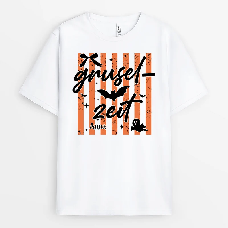 Gruselzeit - Personalisiertes Geschenk | Shirt Halloween Weiß