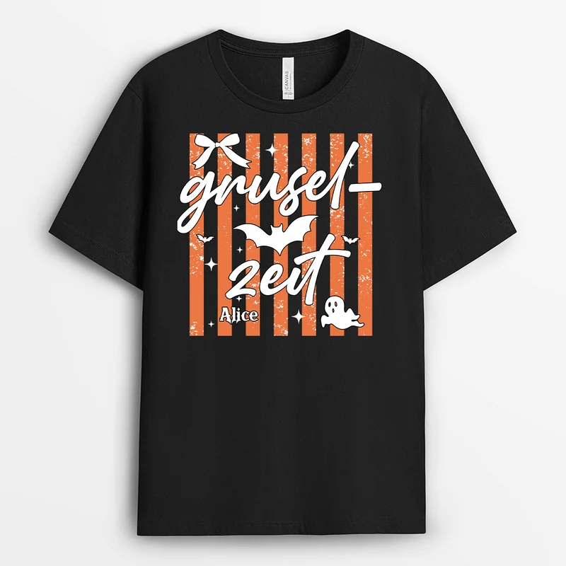 Gruselzeit - Personalisiertes Geschenk | Shirt Halloween Schwarz