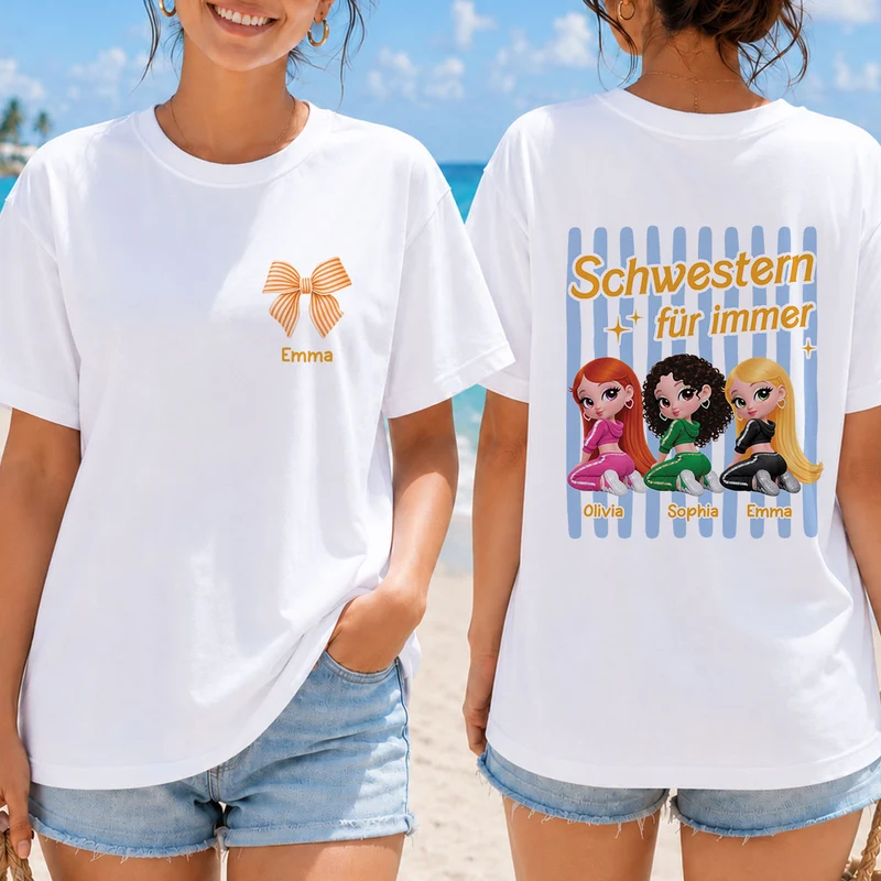 Besties Für Immer - Personalisierte Geschenke Beste Freundin | T Shirt Bedrucken Beidseitig