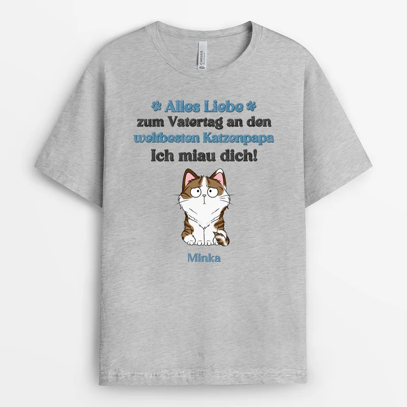 Muttertag Vatertag Ich Miau Dich - Personalisierte Geschenke Katze | T Shirt