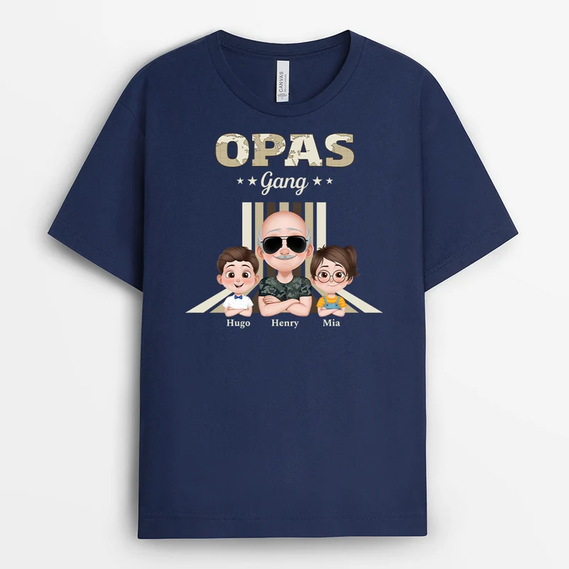 Papas Gang - Personalisiertes Geschenk | Opa Papa Shirt Cartoon Tarnmuster