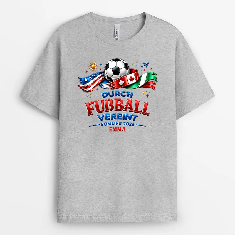 [3D-Optik] Durch Fußball Vereint - Personalisiertes Geschenk | Fussball Shirt