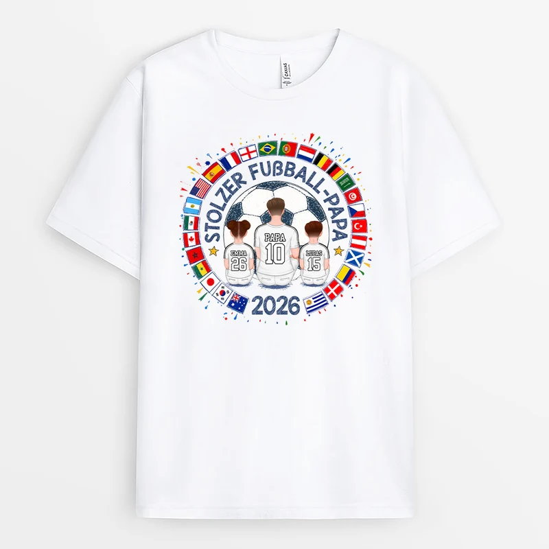 Stolzer Fußball-Papa - Personalisiertes Geschenk | Fussball Shirt Papa Mama Opa Oma