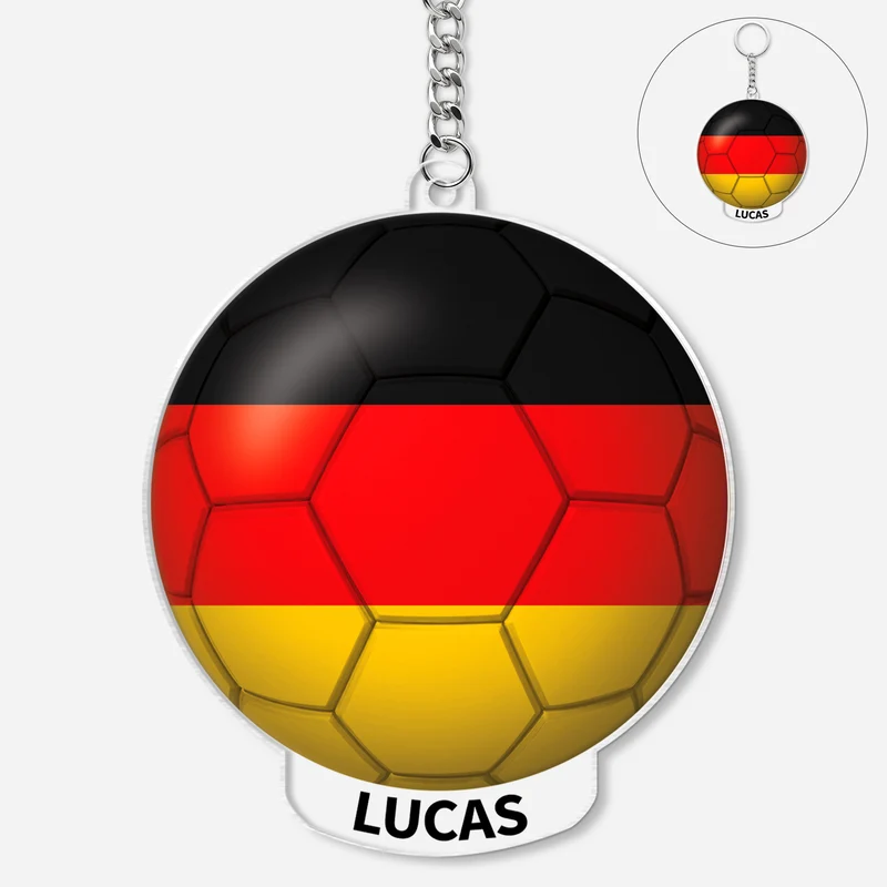 Schlüsselanhänger Mit Fussball - Personalisiertes Geschenk | Acryl Schlüsselanhänger