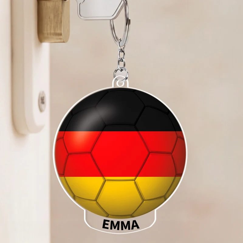 Schlüsselanhänger Mit Fussball - Personalisiertes Geschenk | Acryl Schlüsselanhänger