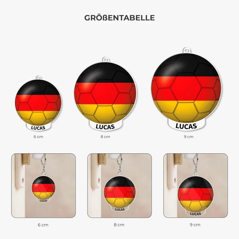 Schlüsselanhänger Mit Fussball - Personalisiertes Geschenk | Acryl Schlüsselanhänger