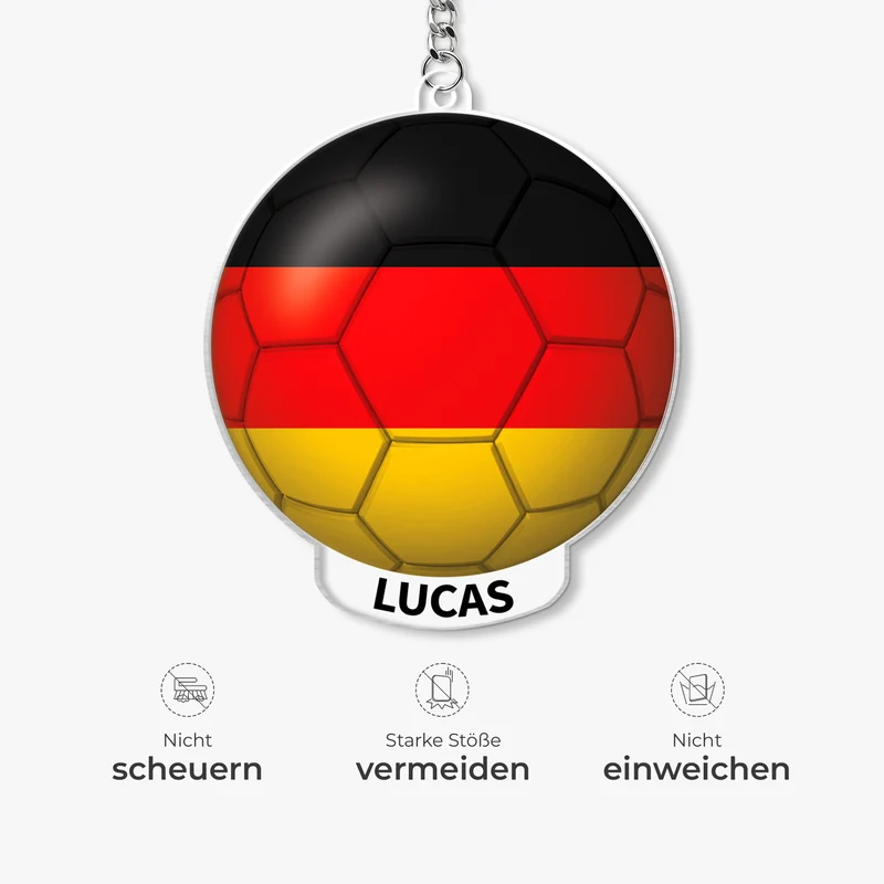 Schlüsselanhänger Mit Fussball - Personalisiertes Geschenk | Acryl Schlüsselanhänger