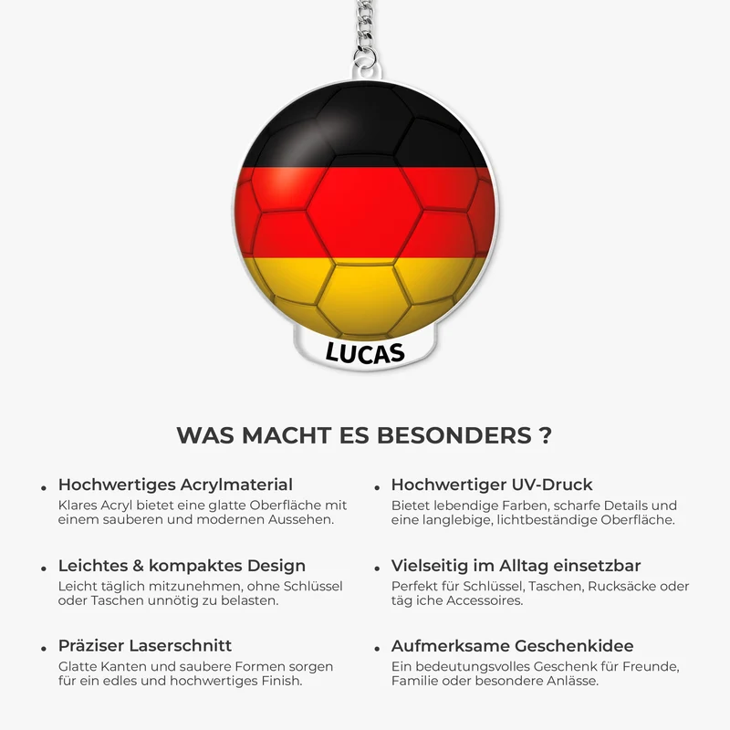 Schlüsselanhänger Mit Fussball - Personalisiertes Geschenk | Acryl Schlüsselanhänger