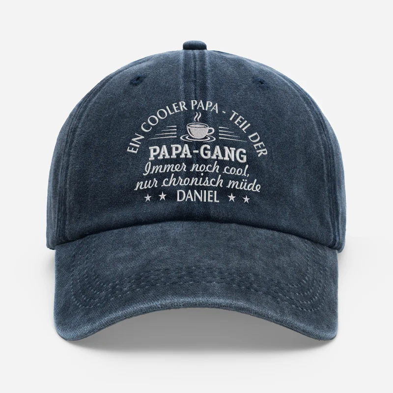 Ein Cooler Papa Teil Der Papa-Gang - Personalisierte Geschenke Lustig | Washed Cap