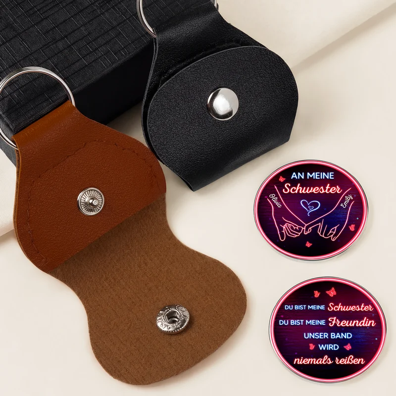 Unser Band Wird Niemals Reißen - Personalisiertes Geschenk | Pocket Hug Schlüsselanhänger Schwester Freundin