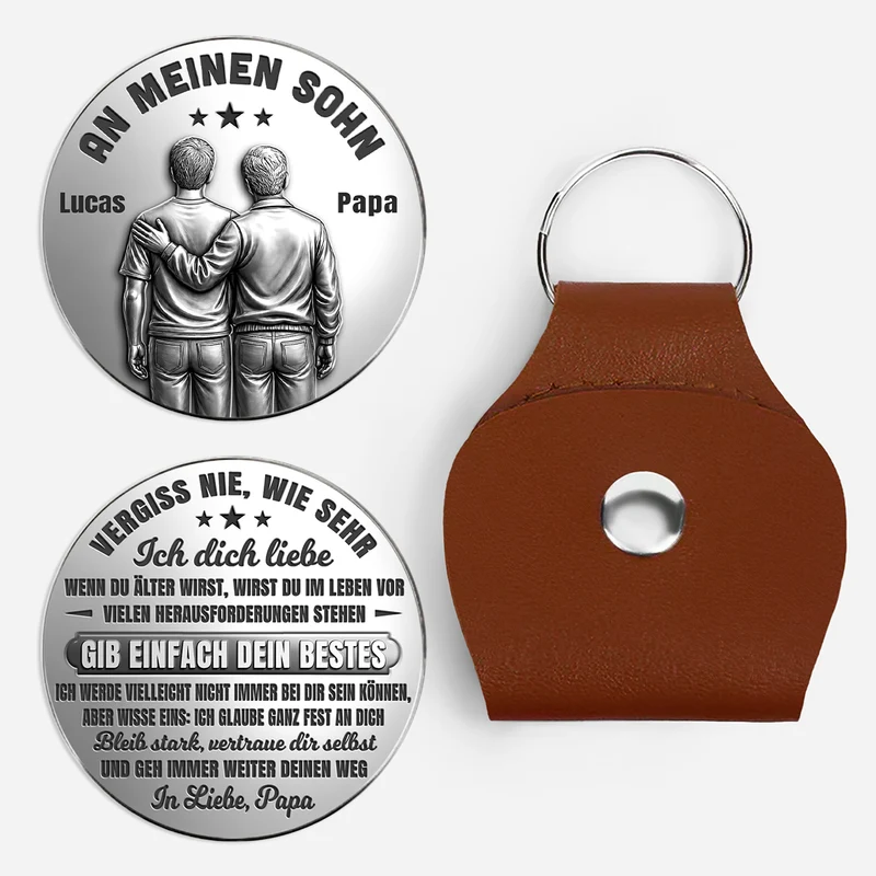 Vergiss Nie Dass Ich Dich Liebe - Personalisiertes Geschenk | Pocket Hug Schlüsselanhänger Sohn Tochter Enkel Enkelin