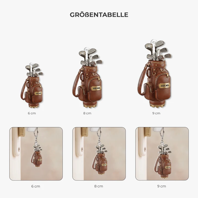 Golfbags - Personalisiertes Geschenk | Acryl Schlüsselanhänger