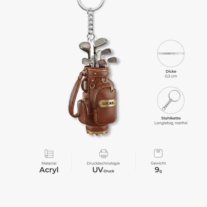 Golfbags - Personalisiertes Geschenk | Acryl Schlüsselanhänger