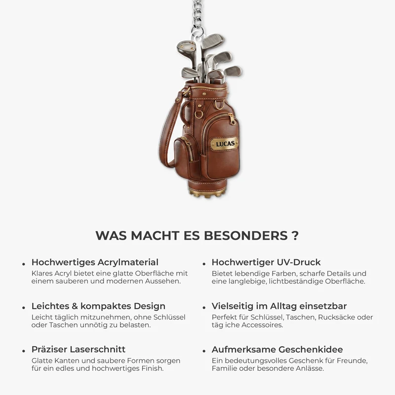Golfbags - Personalisiertes Geschenk | Acryl Schlüsselanhänger
