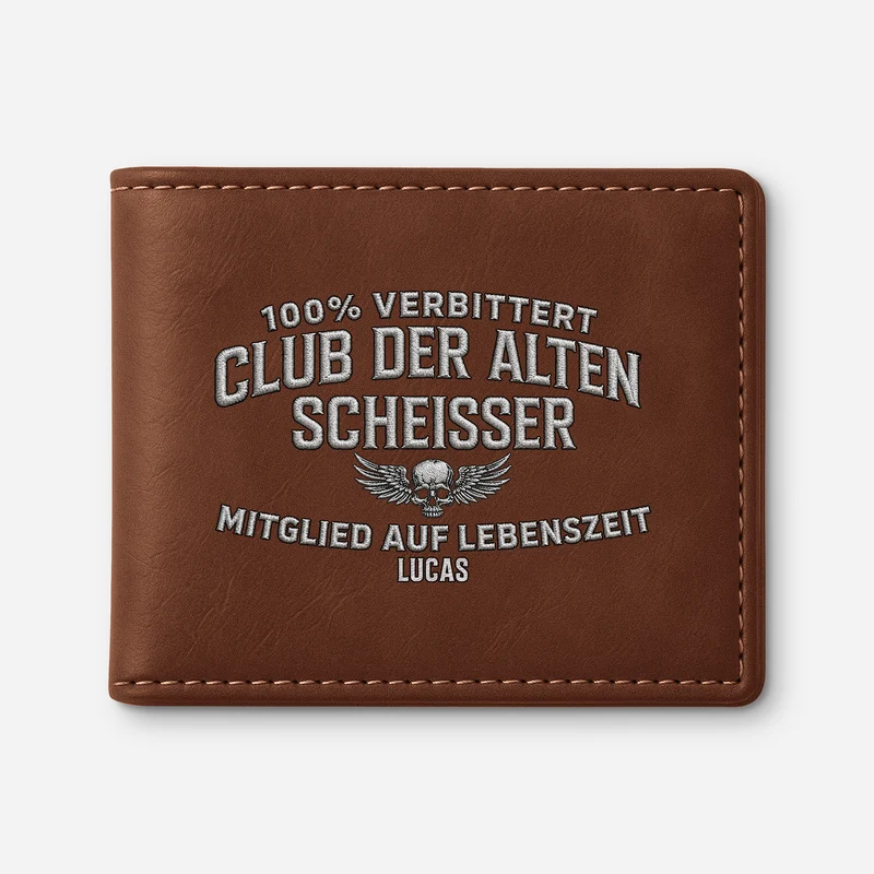 Old Fuckers Club - Personalisierte Geschenke Lustig | Leder Portemonnaie Herren