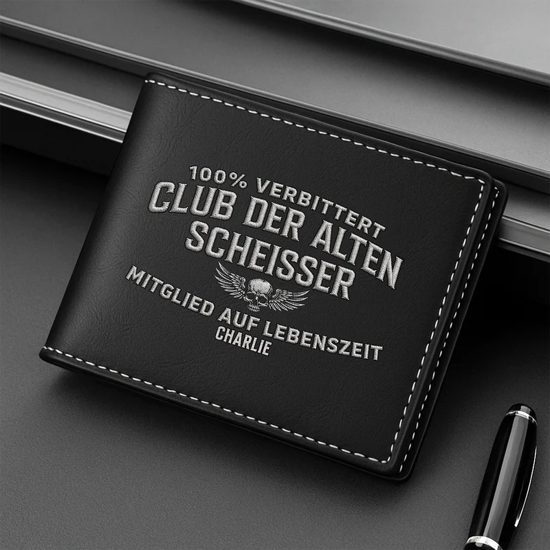 Old Fuckers Club - Personalisierte Geschenke Lustig | Leder Portemonnaie Herren