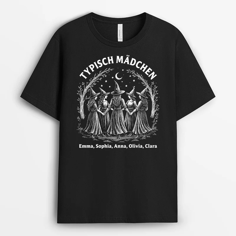 Typisch Mädchen - Personalisierte Geschenke Beste Freundin | T Shirt Schwarz