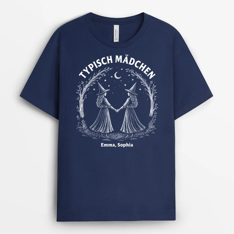 Typisch Mädchen - Personalisierte Geschenke Beste Freundin | T Shirt Schwarz