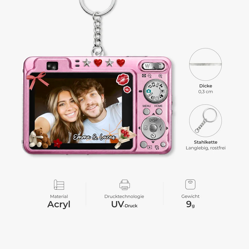 [3D-Optik] Liebespaar - Personalisierte Geschenke Foto | Acryl Schlüsselanhänger Paar