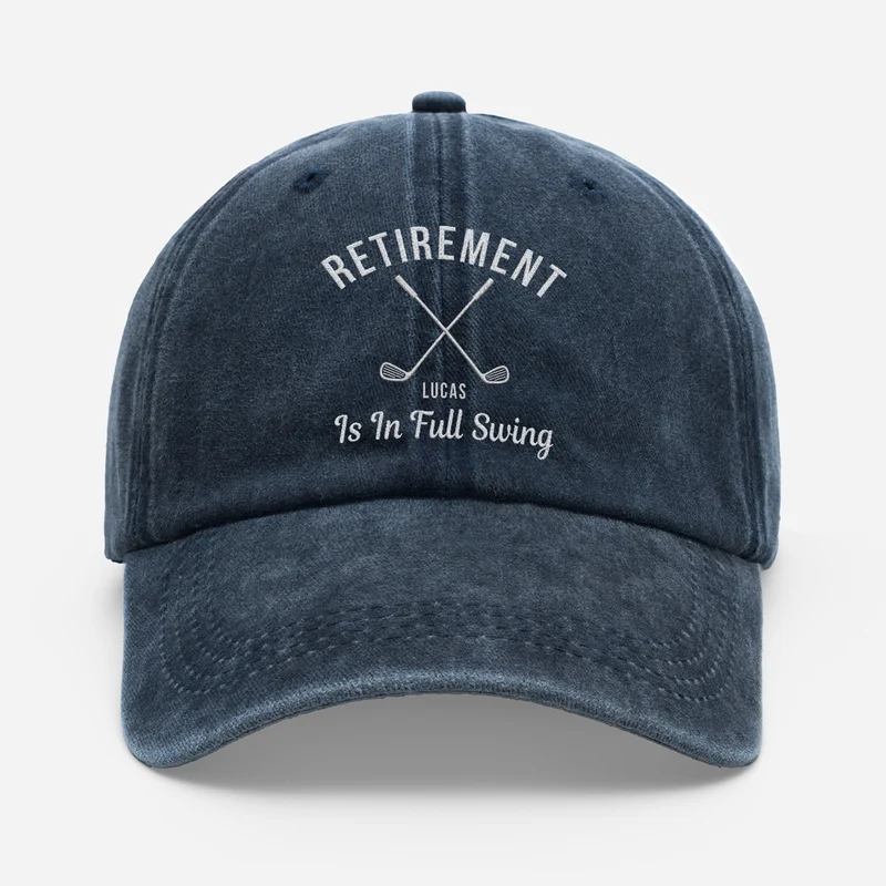 Ruhestand Voller Schwung Voraus - Personalisiertes Geschenk | Washed Cap Golf