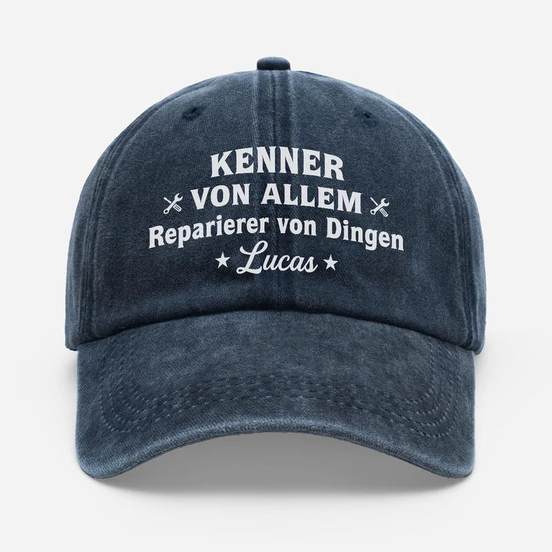 Kenner Aller Dinge Der Alles-Reparierer - Personalisiertes Geschenk | Washed Cap Männer Opa Papa