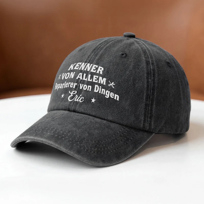 Kenner Aller Dinge Der Alles-Reparierer - Personalisiertes Geschenk | Washed Cap Männer Opa Papa