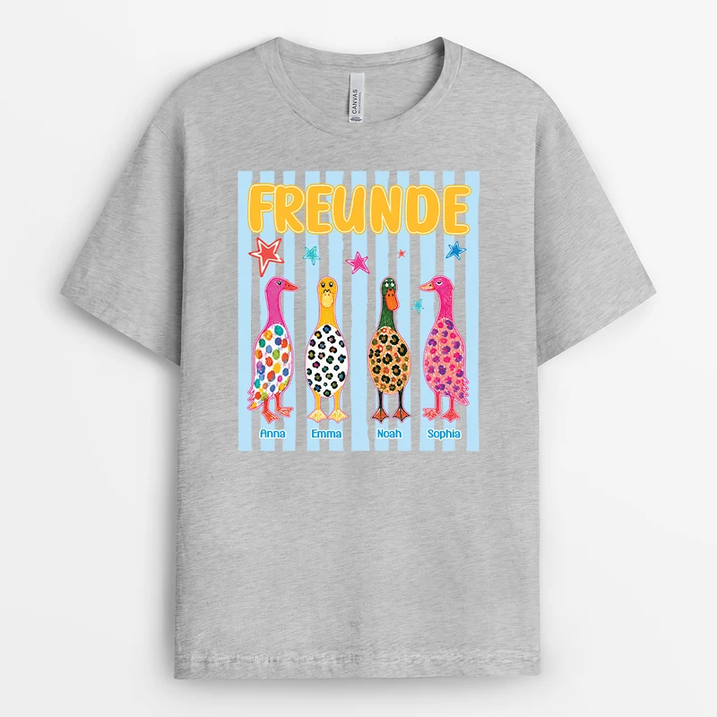 Besties Gänse - Personalisiertes Geschenk | Freundschafts T Shirts Weiß
