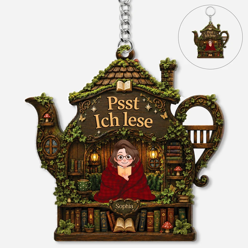 Psst Ich Lese - Personalisierte Geschenke Für Leseratten Männer Frauen | Acryl Schlüsselanhänger