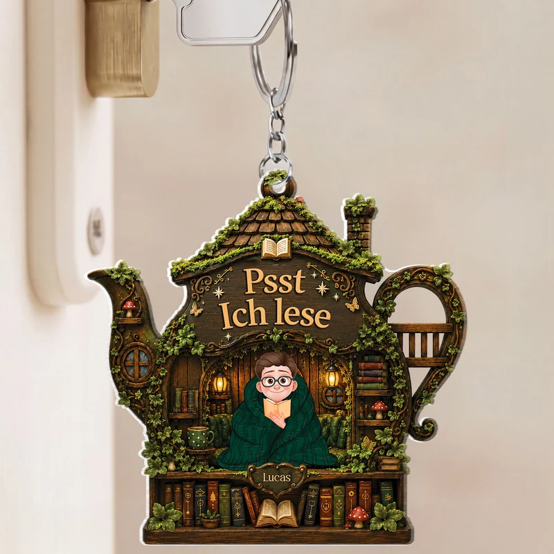 Psst Ich Lese - Personalisierte Geschenke Für Leseratten Männer Frauen | Acryl Schlüsselanhänger