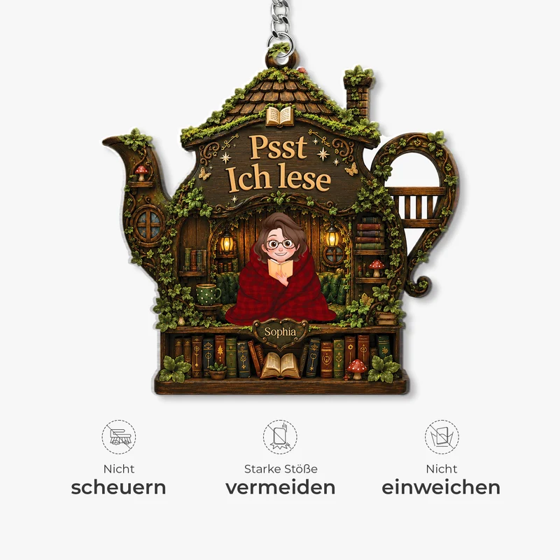 Psst Ich Lese - Personalisierte Geschenke Für Leseratten Männer Frauen | Acryl Schlüsselanhänger