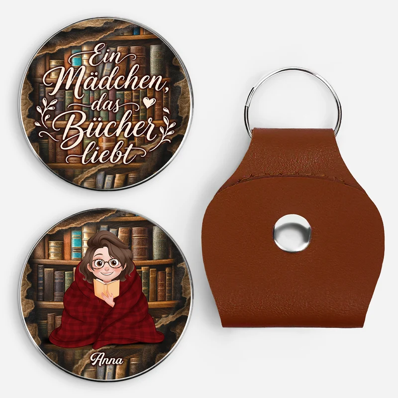 Ein Mädchen Das Bücher Liebt - Personalisierte Geschenke Für Leseratten Männer & Frauen | Pocket Hug Schlüsselanhänger