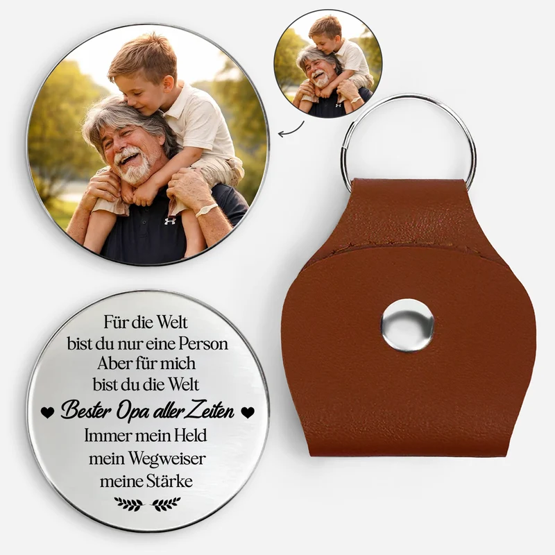 Für Die Welt Bist Du Eine Oma - Personalisierte Geschenke Foto | Pocket Hug Schlüsselanhänger Personalisiert Opa Oma