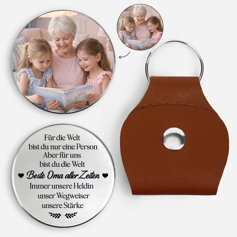 Für Die Welt Bist Du Eine Oma - Personalisierte Geschenke Foto | Pocket Hug Schlüsselanhänger Personalisiert Opa Oma