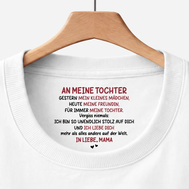 Ich Liebe Dich Mehr Als Alles Andere Auf Der Welt - Personalisiertes Geschenk | Weißes T Shirt Nackenlabel Drucken Sohn Tochter Männer Frauen
