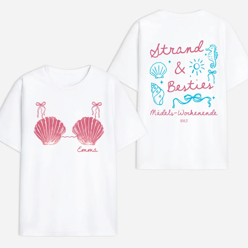 Mädels-Wochenende - Personalisiertes Geschenk | T Shirt Bedrucken Beidseitig Sommerurlaub