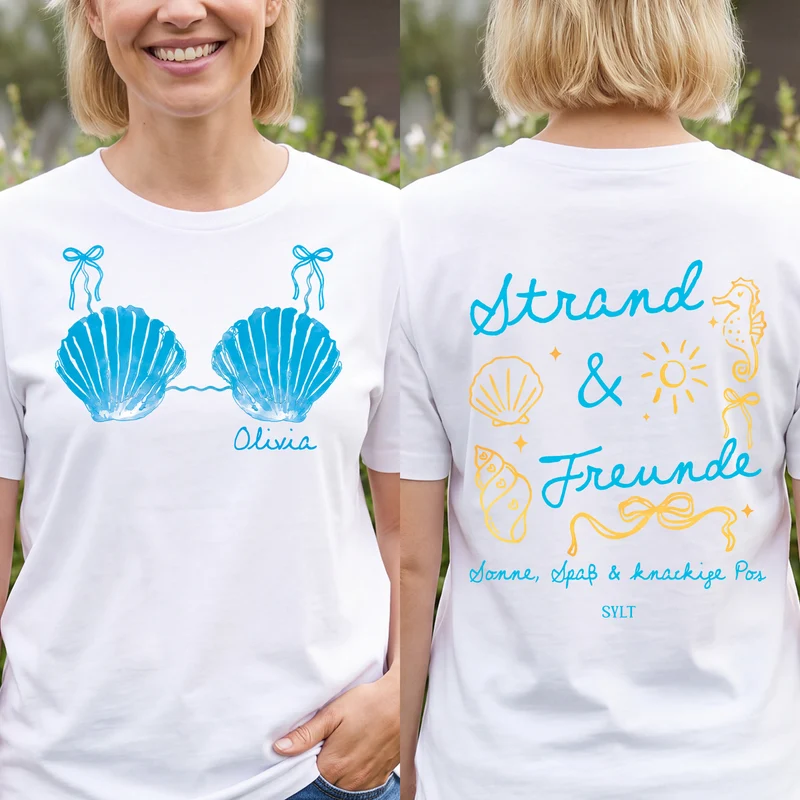 Mädels-Wochenende - Personalisiertes Geschenk | T Shirt Bedrucken Beidseitig Sommerurlaub