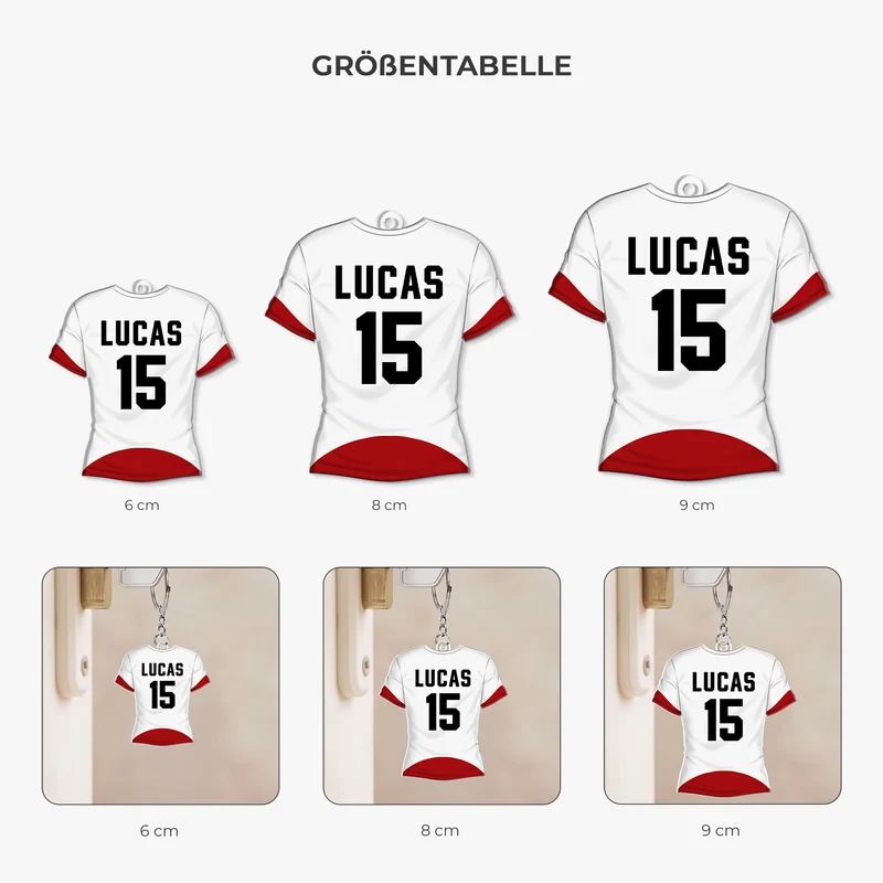 Trikot - Personalisiertes Geschenk | Acryl Schlüsselanhänger Fußball