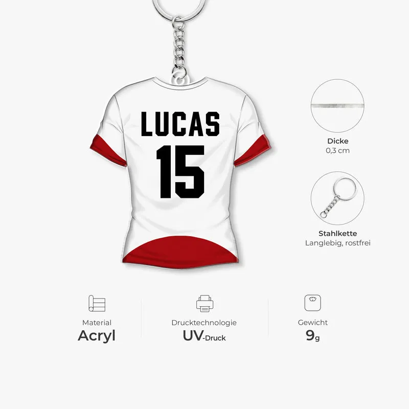 Trikot - Personalisiertes Geschenk | Acryl Schlüsselanhänger Fußball