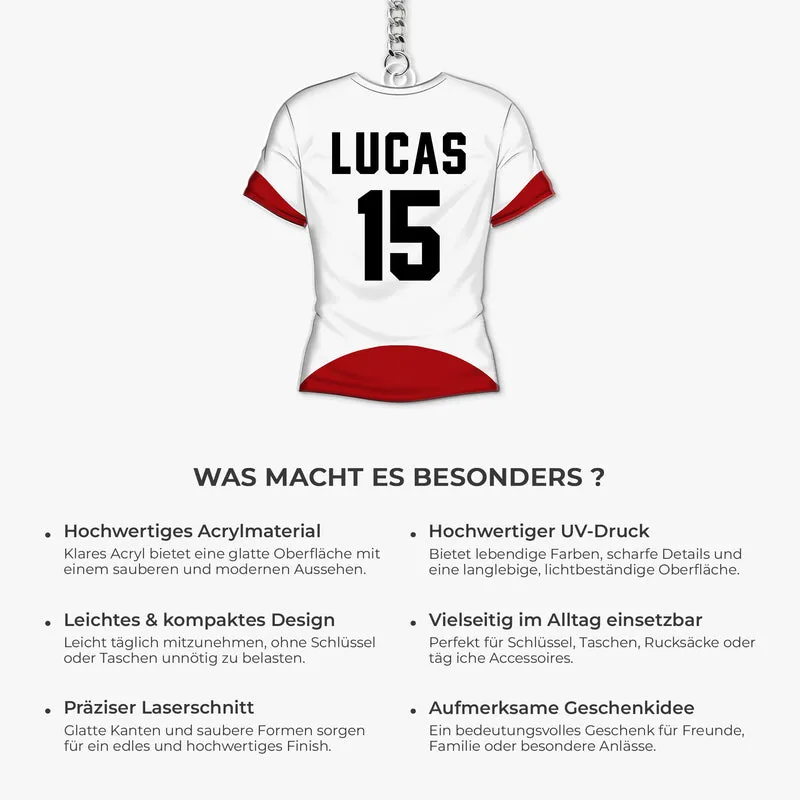 Trikot - Personalisiertes Geschenk | Acryl Schlüsselanhänger Fußball