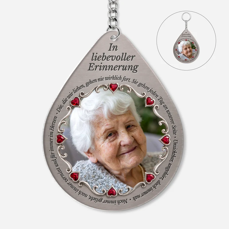 [3D-Optik] In Liebevoller Erinnerung - Personalisierte Trauergeschenke | Acryl Schlüsselanhänger Foto