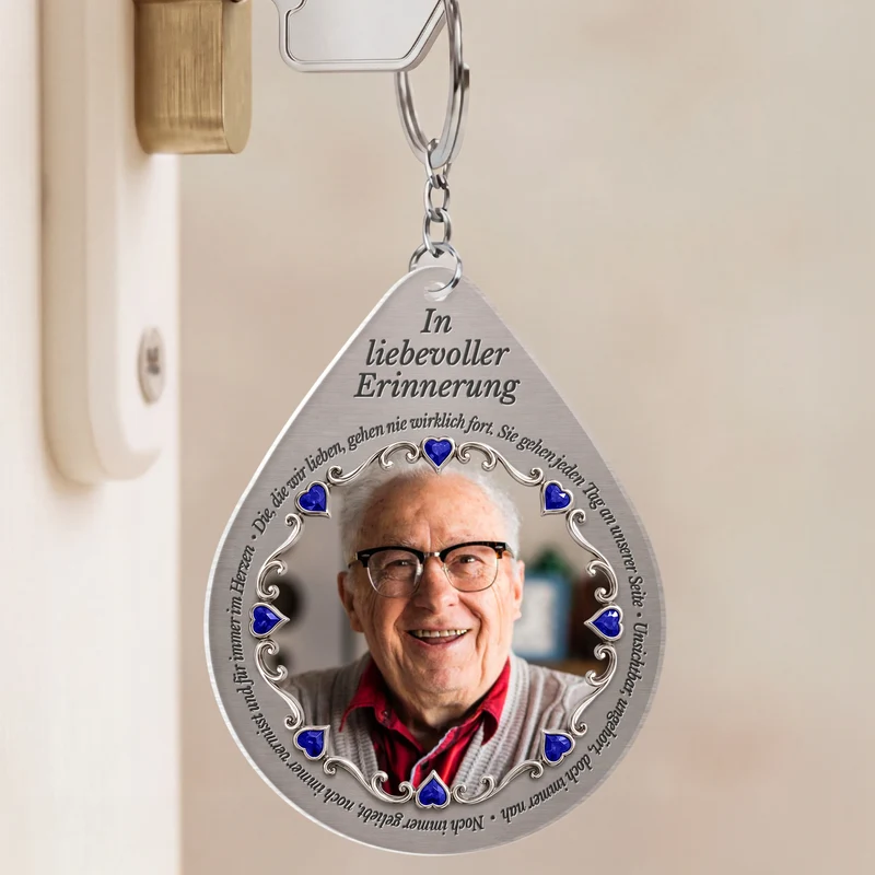 [3D-Optik] In Liebevoller Erinnerung - Personalisierte Trauergeschenke | Acryl Schlüsselanhänger Foto