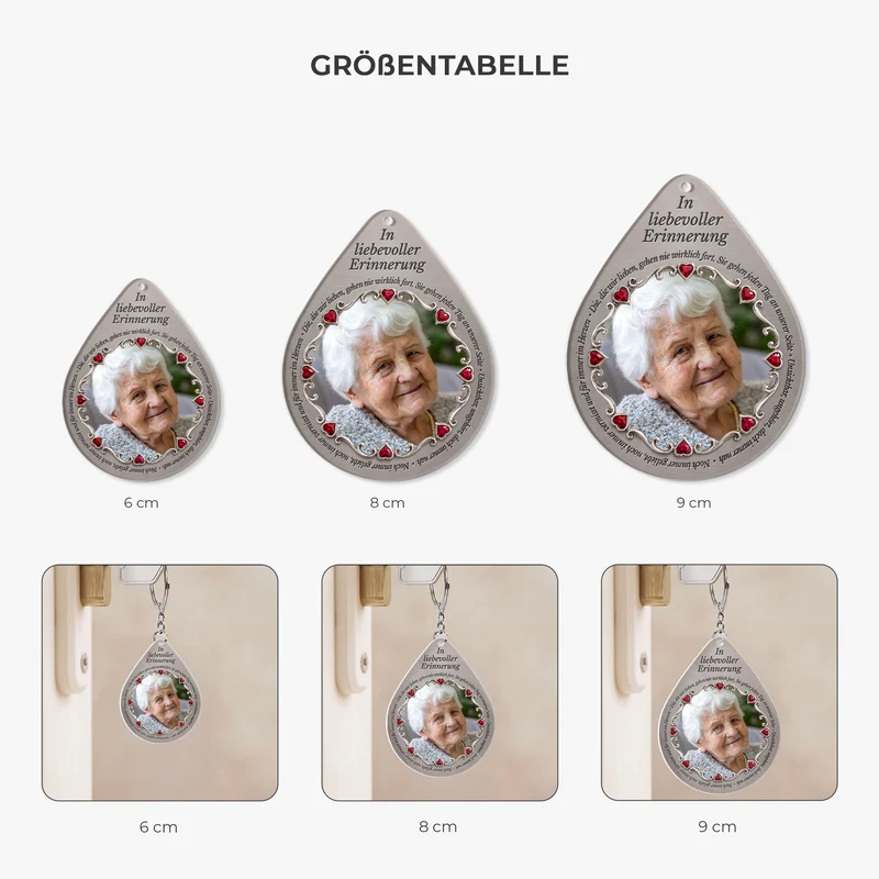 [3D-Optik] In Liebevoller Erinnerung - Personalisierte Trauergeschenke | Acryl Schlüsselanhänger Foto