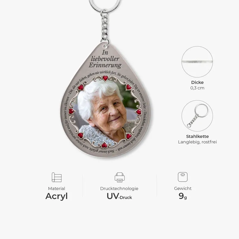 [3D-Optik] In Liebevoller Erinnerung - Personalisierte Trauergeschenke | Acryl Schlüsselanhänger Foto